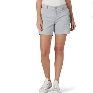 Lee Womens Gray Midrise 5” Cargo Shorts